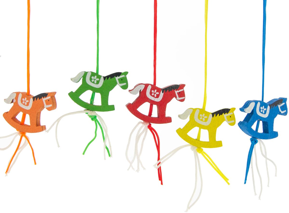 Gelukshanger Hobbelpaard Mix > 20x30mm | 10 Stuks